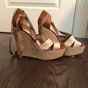 Michael Kors Ankle Tie Wedge Espadrilles